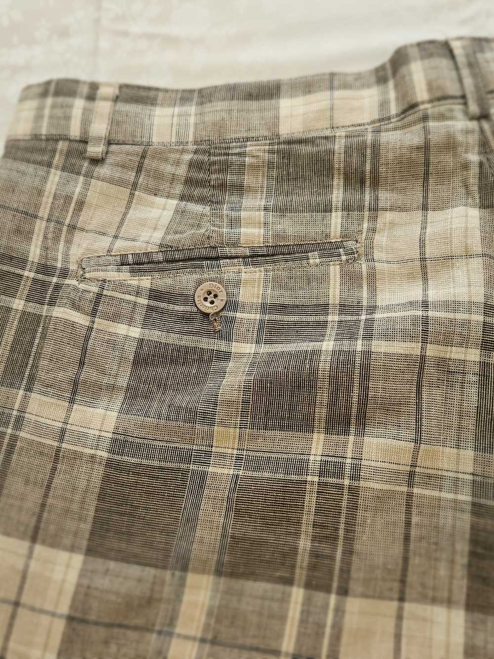VTG Christian Dior Monsieur Le Connaisseur Pleated Plaid Shorts Cotton Size 36 - Picture 9 of 12